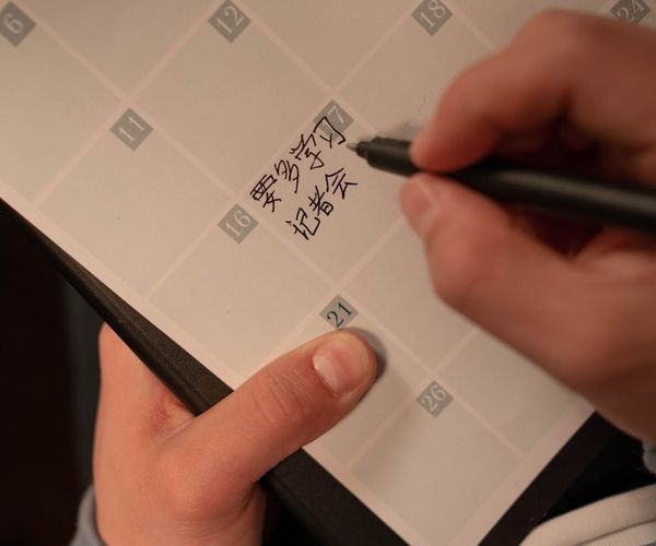 Calendar with marked days showing a consistent routine.